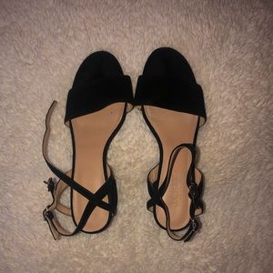 J Crew Strappy Block Heel Suede Sandals